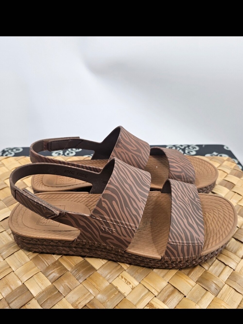 Reef Water Vista Sandal Brown Zebra Size 10